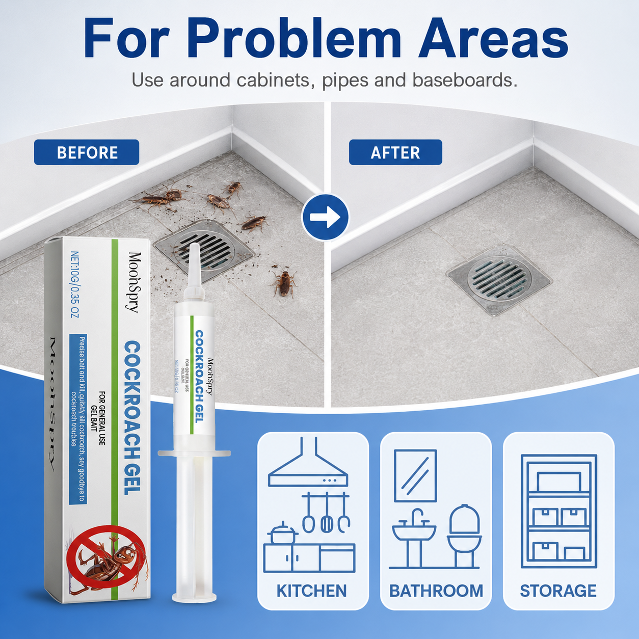 🏷️ 50% OFF TODAY 🚫🪳 Max Force Roach Killer Gel Bait • Professional Nest Elimination Syringe