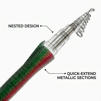 Fish-shaped Telescopic Lure Fishing Rod with Straight Handle