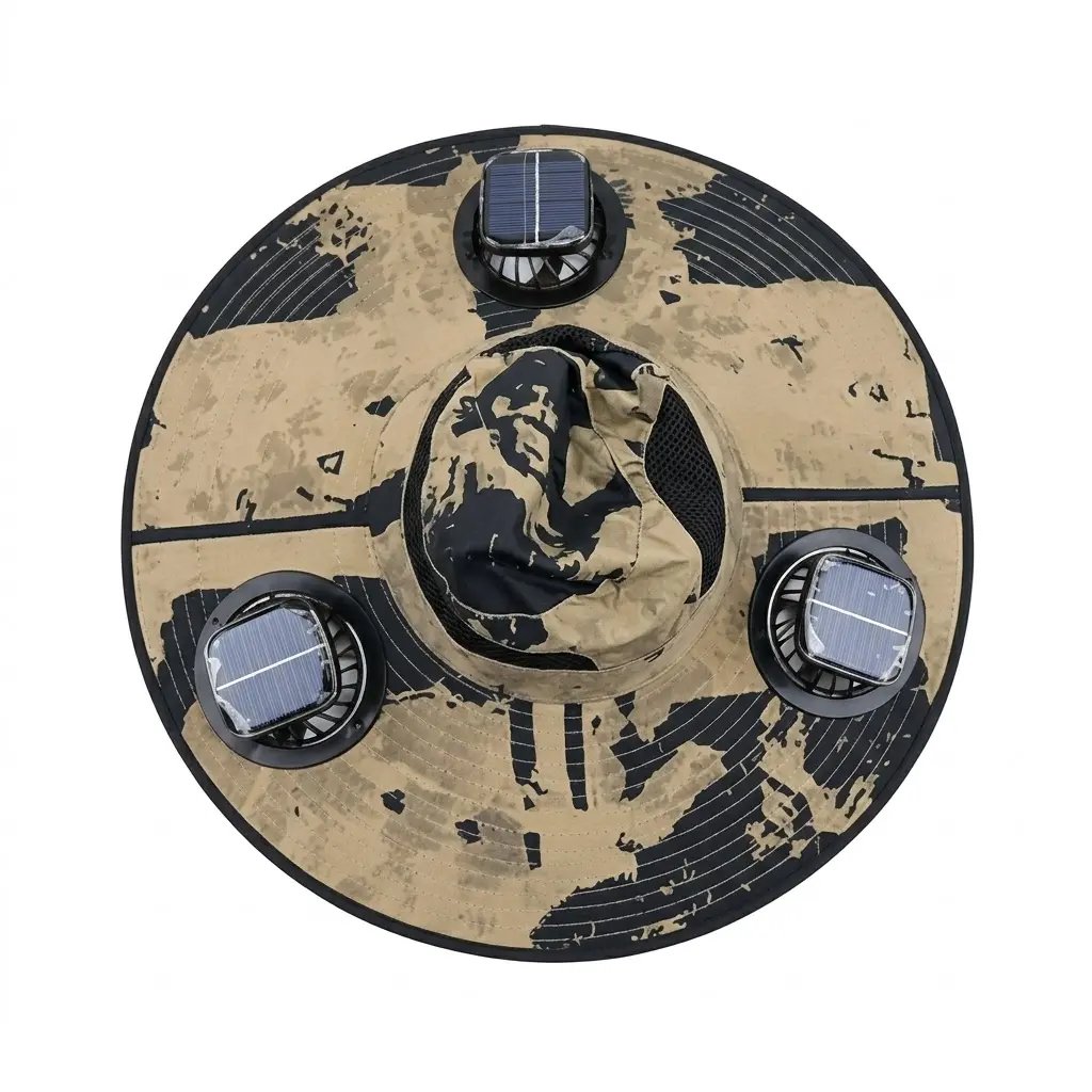🧢 2026 Solar Cooling Hat – 🌬️ 3 Built-in Fans, UPF50+ Sun Protection – Solar + Battery Powered
