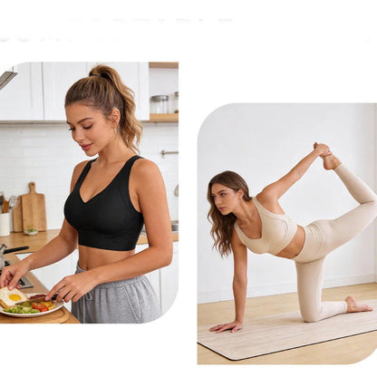 💗 Full Coverage Seamless Lifting Bra – W-Shaped Support, Wide Straps, Smooth Back, 7-Row Closure