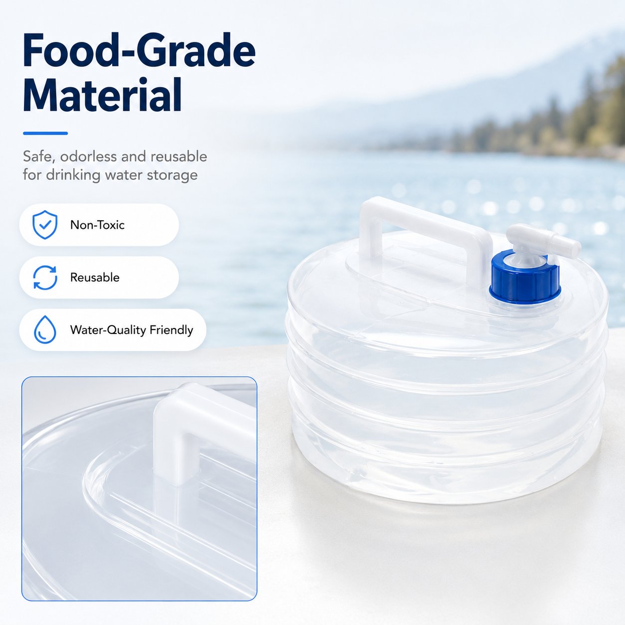 🔥 Last Day 49% OFF - Collapsible Polyethylene Water Carrier Container with Leakproof Spigot