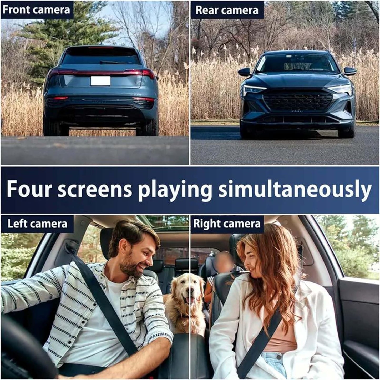 🛡️ 360° 4-Channel Dash Cam – Front, Rear, Left & Right | 1080P HD + Infrared Night Vision
