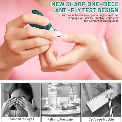 🦅 Eagle Beak Nail Clipper for Thick & Ingrown Nails – ✂️ Anti-Splash Design, Wide Jaw, Long Handle for Seniors – Stainless Steel Precision Blade