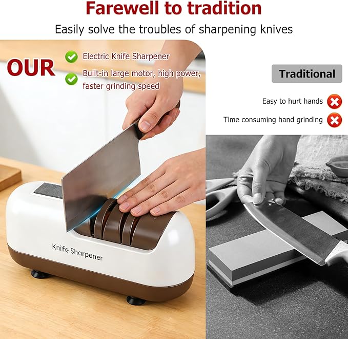 🔥50% OFF TODAY Electric knife sharpener, suitable for double-edged knives and serrated knives