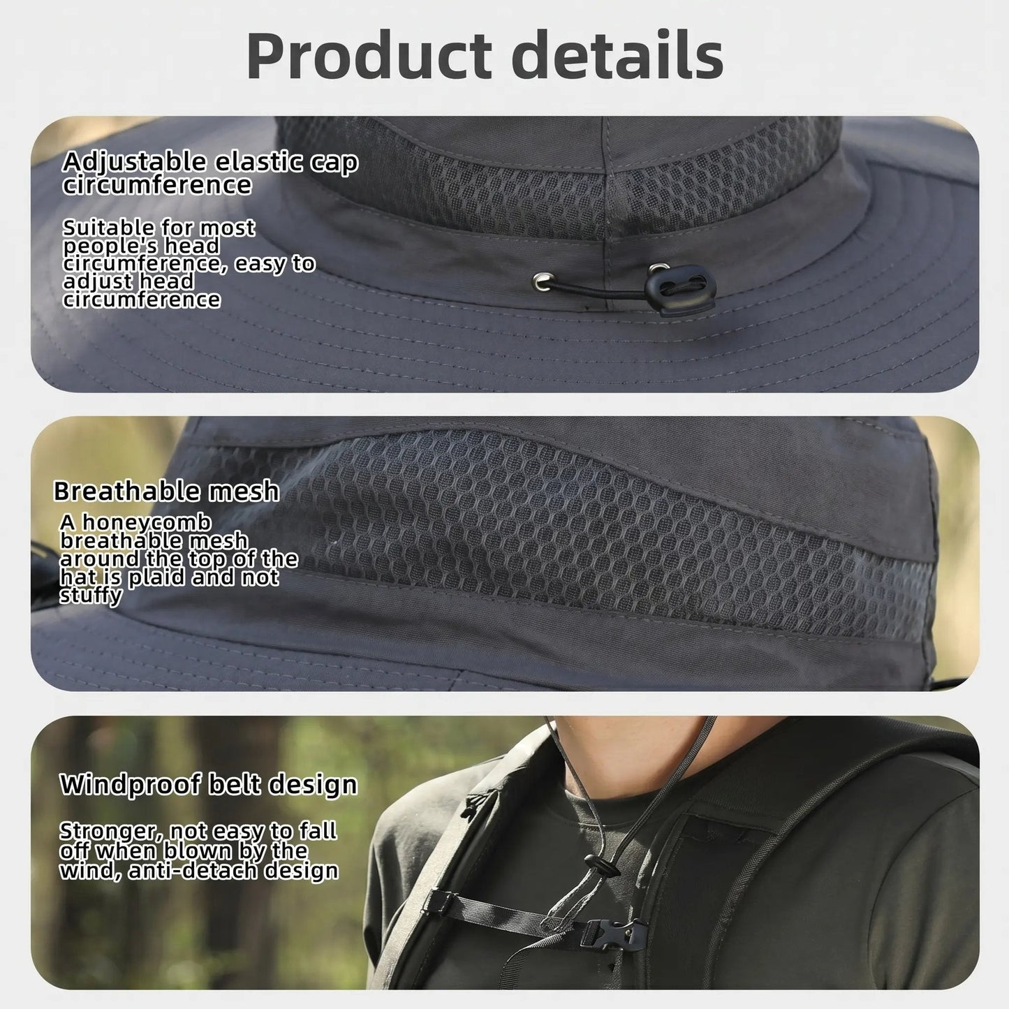 🧢 2026 Solar Cooling Hat – 🌬️ 3 Built-in Fans, UPF50+ Sun Protection – Solar + Battery Powered