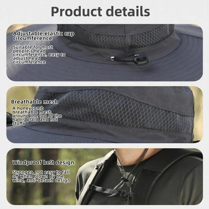 🧢 2026 Solar Cooling Hat – 🌬️ 3 Built-in Fans, UPF50+ Sun Protection – Solar + Battery Powered