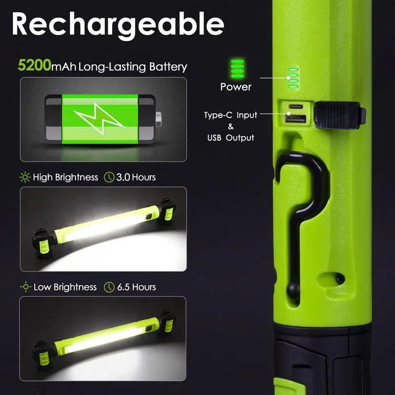 [Father's Day Gift] 💡🔋 3000LM Rechargeable LED Work Light | Magnetic Hands-Free Power Bank