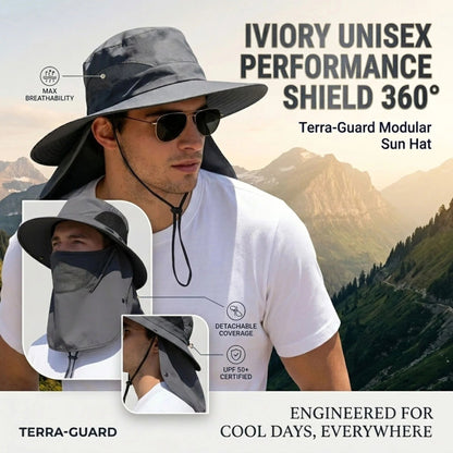 🔥 Closeout Sale – 🧢 Full Coverage Outdoor Sun Hat – Detachable Face Cover, Breathable Mesh, Lightweight for Fishing & Hiking