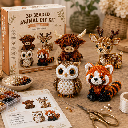 🧵🐦 3D Beaded Animal DIY Kit | Perfect Gift for Craft & Animal Lovers ✨