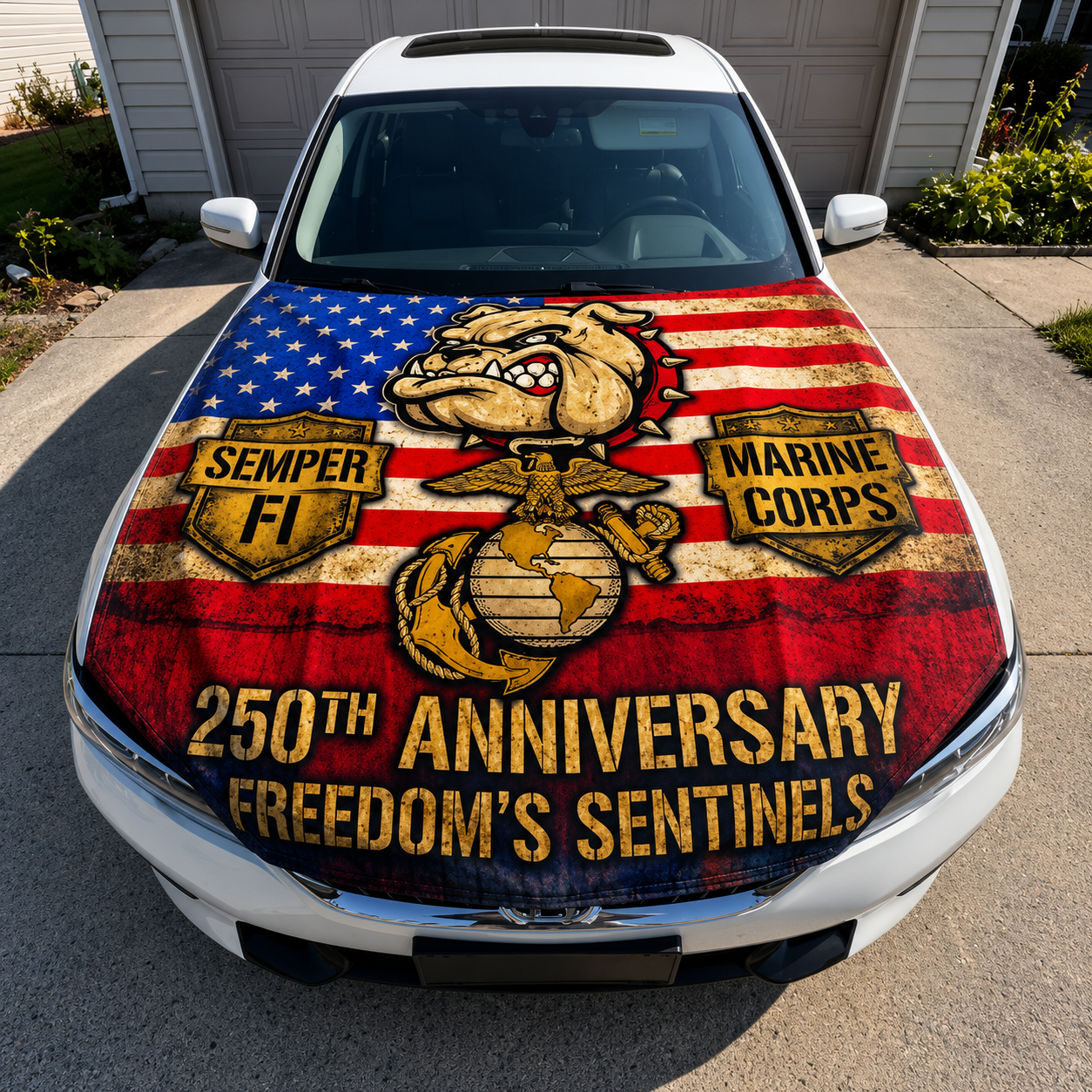 🔥LAST DAY 49% OFF🔥American Flag Car Hood Cover With Dual Triangle Clips