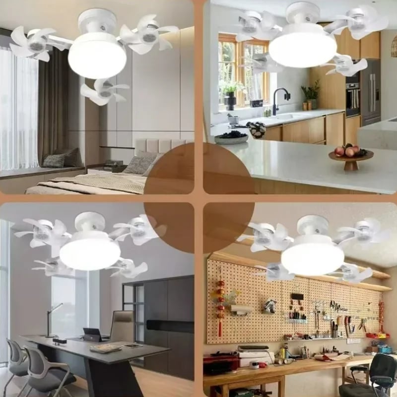 Silent Foldable E27 Fan Light