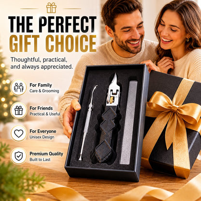 Black Anti-Slip Grip Gear Lock Nail Clipper with Ultra-Sharp Tips for Precise Access to Nail Grooves
