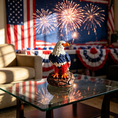 🇺🇸 250th Eagle Stained Glass Wall Lamp – 🦅 Patriotic LED Tribute Light – Resin Craft, Warm Glow, Perfect for Home, Office & Man Cave