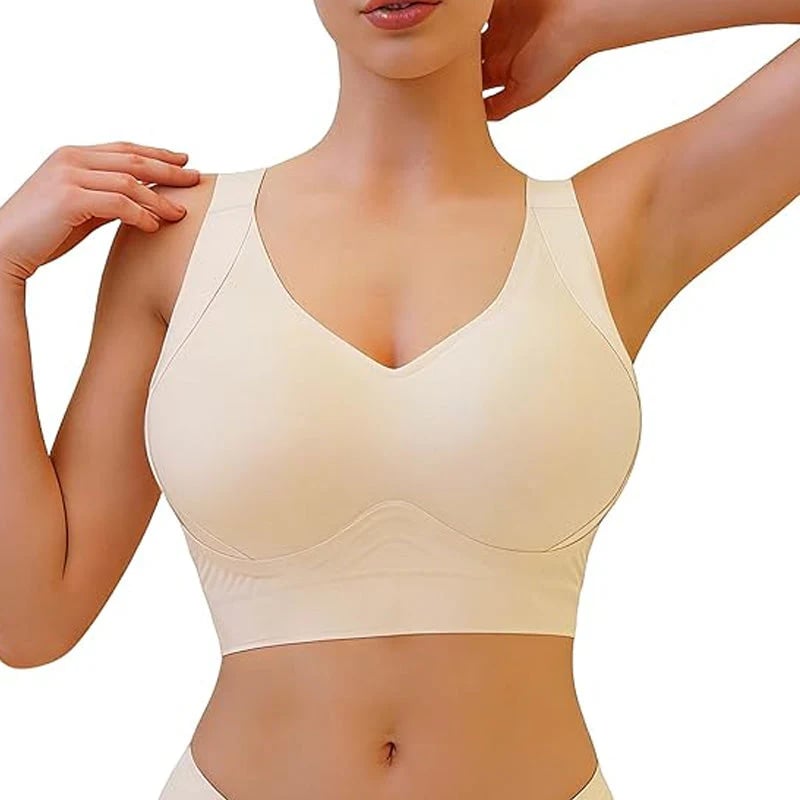 💗 Full Coverage Seamless Lifting Bra – W-Shaped Support, Wide Straps, Smooth Back, 7-Row Closure