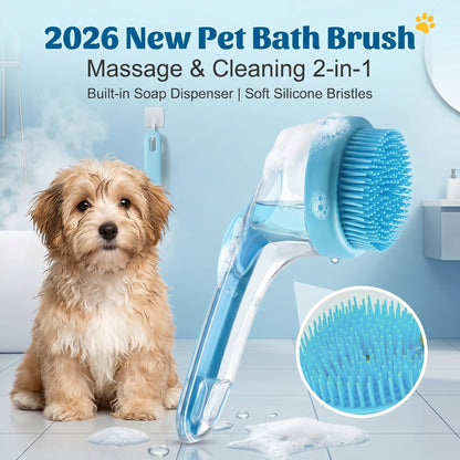 🔥Pet Bath Brush with Shampoo Dispenser for Dogs & Cats