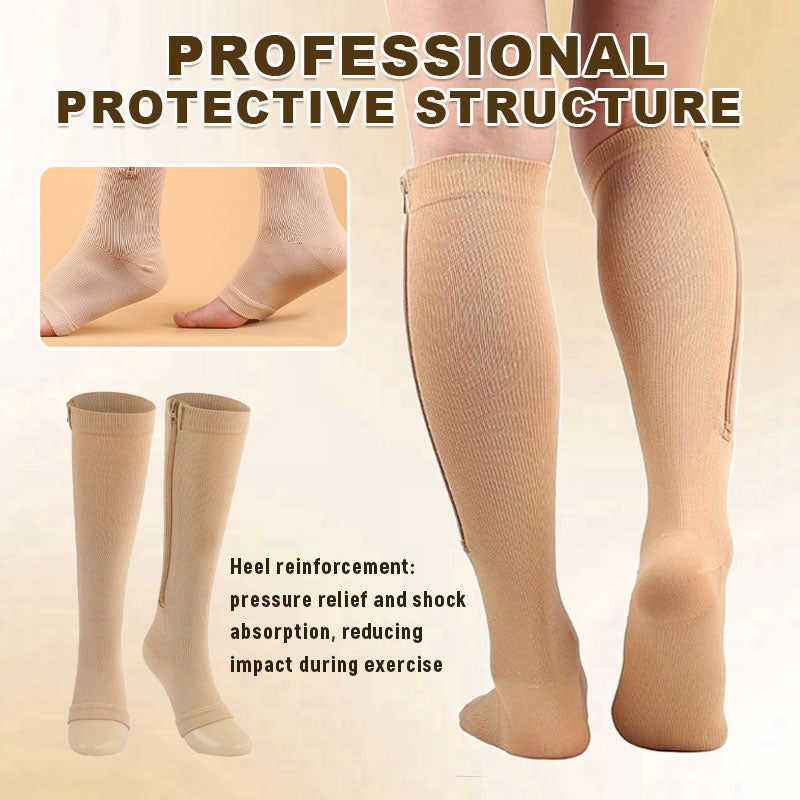 🏃‍♂️ Sports Zipper Socks – ⚡ Easy Side-Zip Design – Ankle Support, Reinforced Heel & Breathable Quick-Dry Fabric