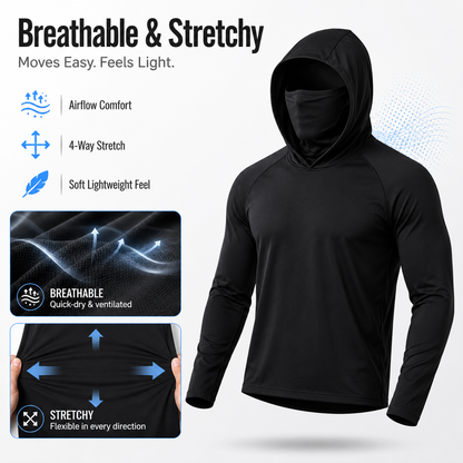 🛡️ 3-in-1 Integrated Hooded Sun Shirt with Face Cover 🚴‍♂️