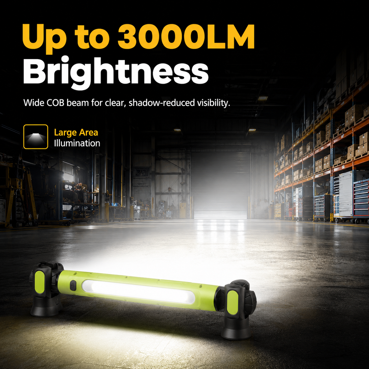 🔦 3000LM Magnetic LED Work Light – Rechargeable & Hands-Free