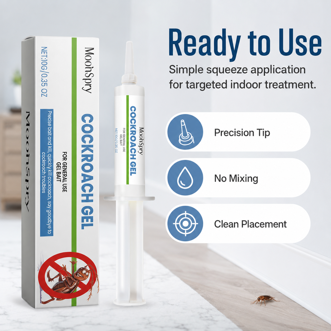 🏷️ 50% OFF TODAY 🚫🪳 Max Force Roach Killer Gel Bait • Professional Nest Elimination Syringe