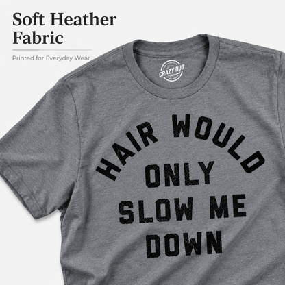 Funny Men's T-Shirt: “My Hair Is Just Holding Me Back” — A Humorous T-Shirt with a Satirical Balding Design