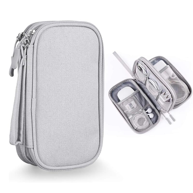 🔥43% OFF Today Only – Cable Organizer Bag, Double Layer Travel Pouch for Chargers, Cords & Tech Accessories