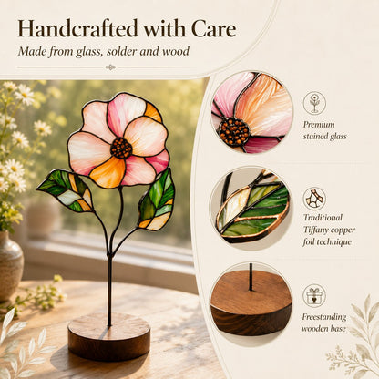 🚚Buy 2 Get Free Shipping - Handmade Stained Glass Flower Freestanding Window Decor