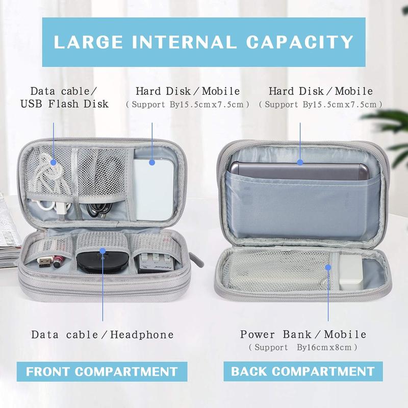 🔥43% OFF Today Only – Cable Organizer Bag, Double Layer Travel Pouch for Chargers, Cords & Tech Accessories
