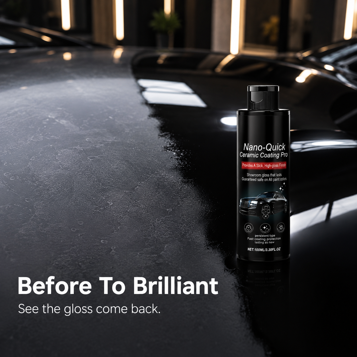 Nano Instant Ceramic Coating Professional Edition - Premium Car Care - Instantly delivers a mirror-like shine and protects the paintwork