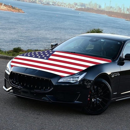 🇺🇸 250th Anniversary Car Hood Cover – 🚗 No-Glue 1-Minute Installation – Fade-Resistant Patriotic Design for Sedans, SUVs & Light Trucks