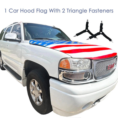 🔥LAST DAY 49% OFF🔥American Flag Car Hood Cover With Dual Triangle Clips