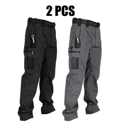🔥Men's Waterproof Tactical Work Pants - Solid Color with Multi-Pockets for Outdoor Activities