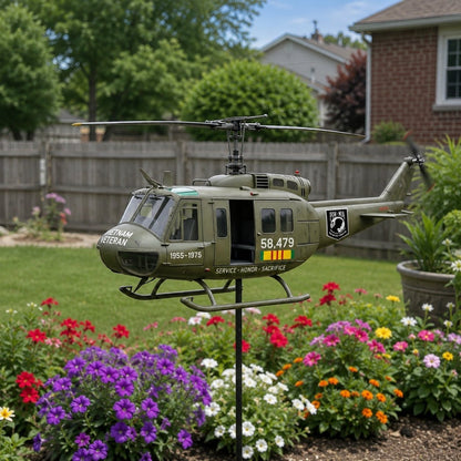 🇺🇸 Honoring Their Service – 🚁 UH-1 Huey Veteran Wind Spinner – Order Today for Memorial Garden 🎖️