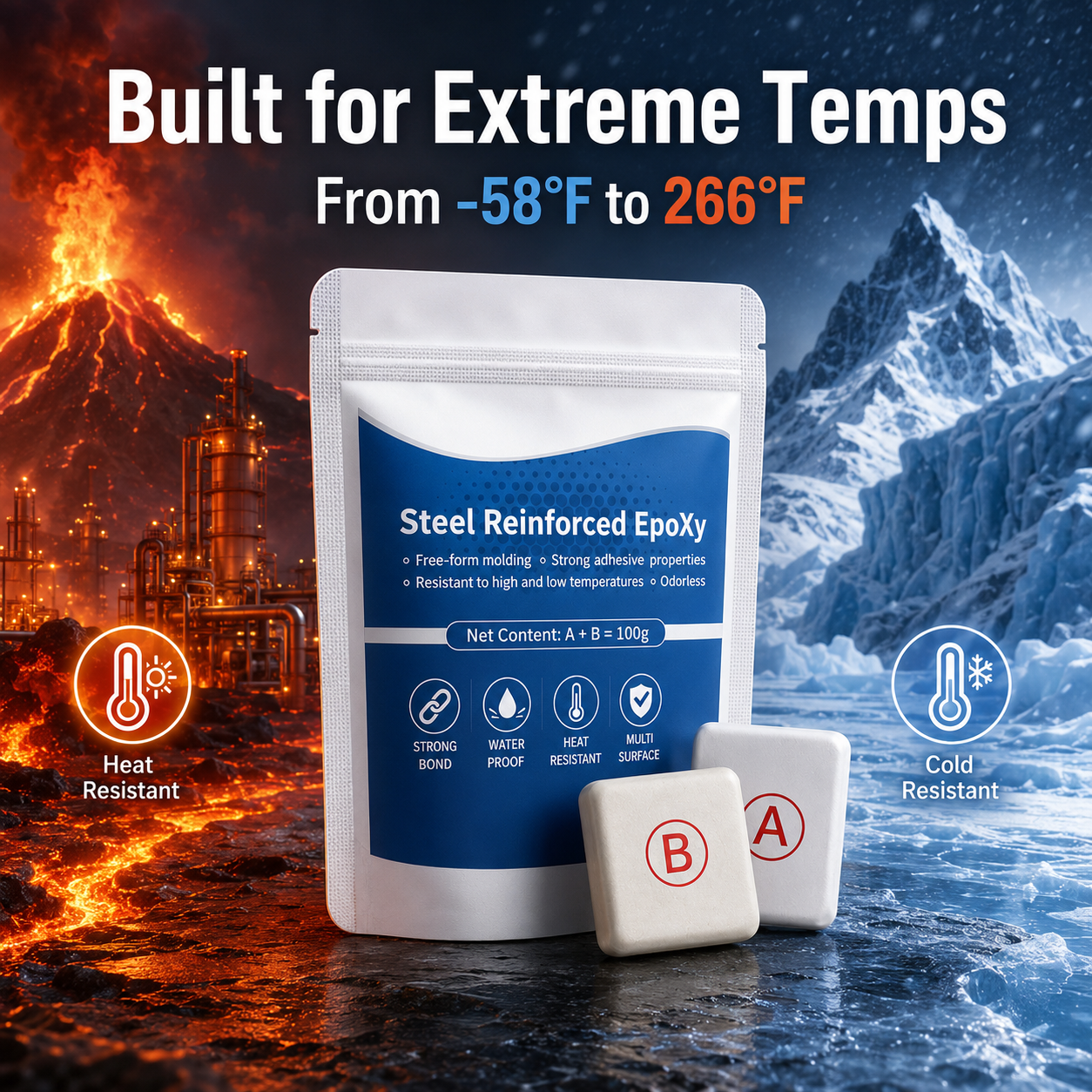 🚨【55% OFF Final Day】Two-Part Epoxy Putty 🔧 Fix Cracks & Leaks Fast — Strong Waterproof Repair Putty 💧✨