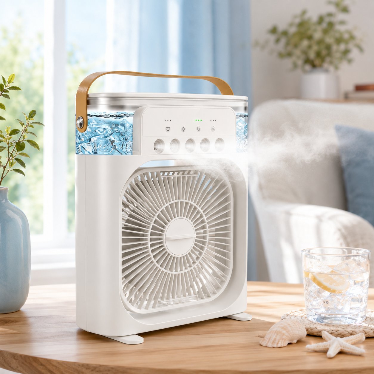 Four In One Portable Desktop Cooling Fan With Ice Mist