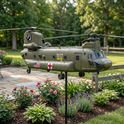 🇺🇸 Honoring Their Service – 🚁 UH-1 Huey Veteran Wind Spinner – Order Today for Memorial Garden 🎖️