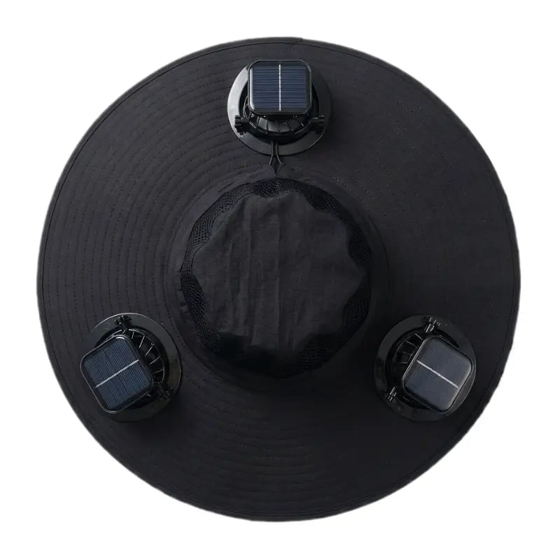 🧢 2026 Solar Cooling Hat – 🌬️ 3 Built-in Fans, UPF50+ Sun Protection – Solar + Battery Powered
