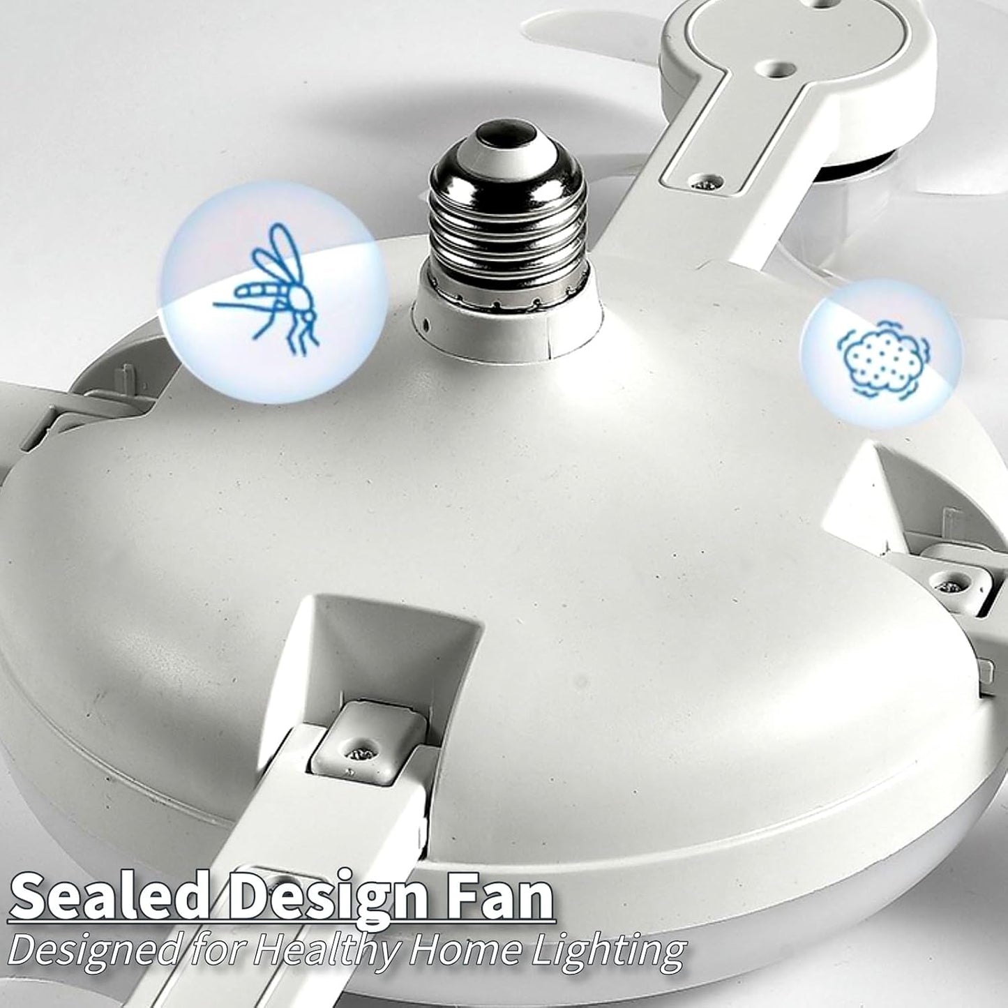 Silent Foldable E27 Fan Light