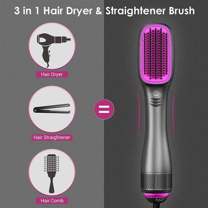 3-in-1 Hair Dryer and Comb, Straightening Comb