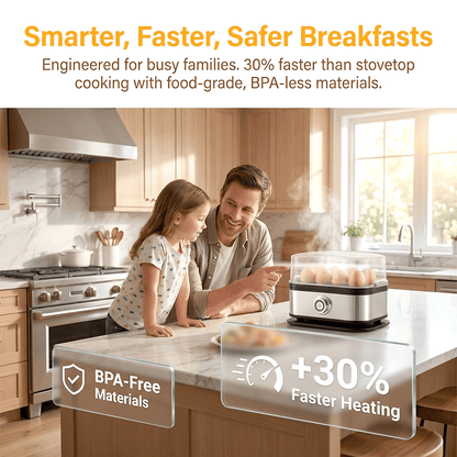 🥚 Fast 6-Egg Cooker – Quick Breakfast Egg Boiler & Steamer