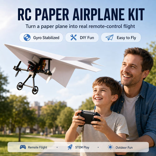 ✈️ RC Paper Airplane Kit – Turn Ordinary Paper Into A Flying Remote-Control Aircraft