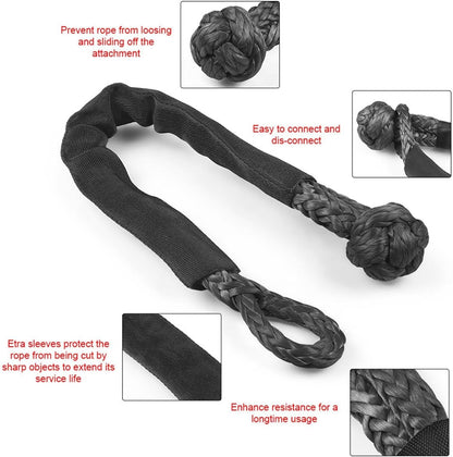 💪 Synthetic Winch Rope & Soft Shackle Recovery Set – 41,000lbs Strength 🔥