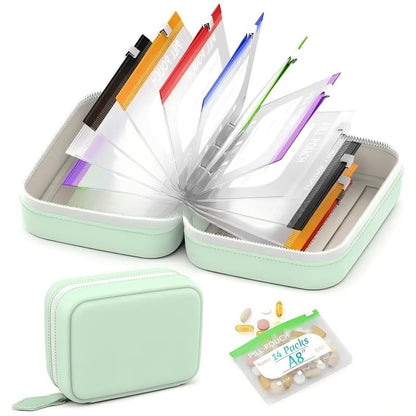 💊 A8 Waterproof Pill Pouch Set – Large Weekly Travel Medicine Organizer