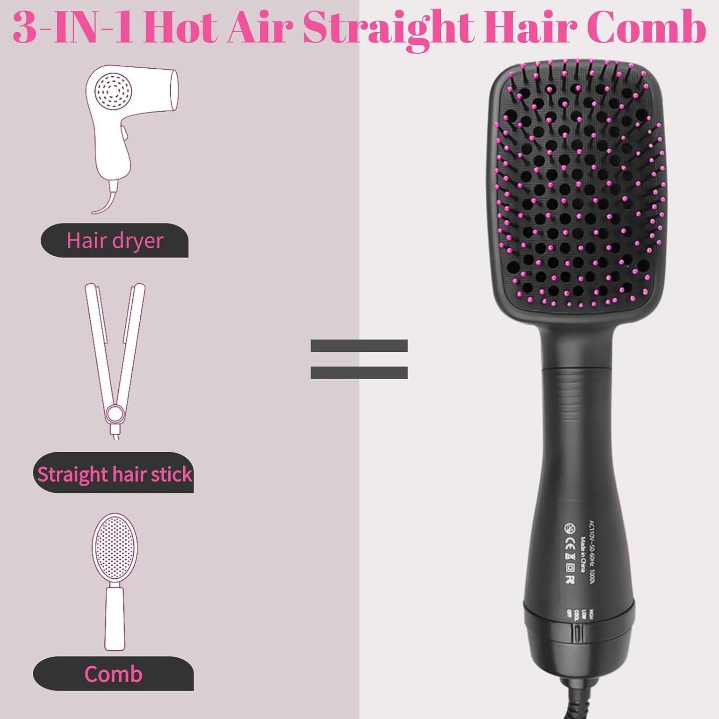 1 Step Ionic Hair Straightener and Dryer Brush