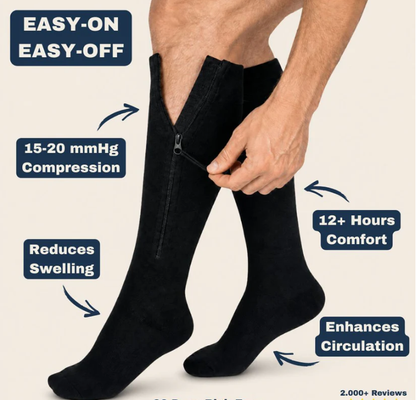 🏃‍♂️ Sports Zipper Socks – ⚡ Easy Side-Zip Design – Ankle Support, Reinforced Heel & Breathable Quick-Dry Fabric