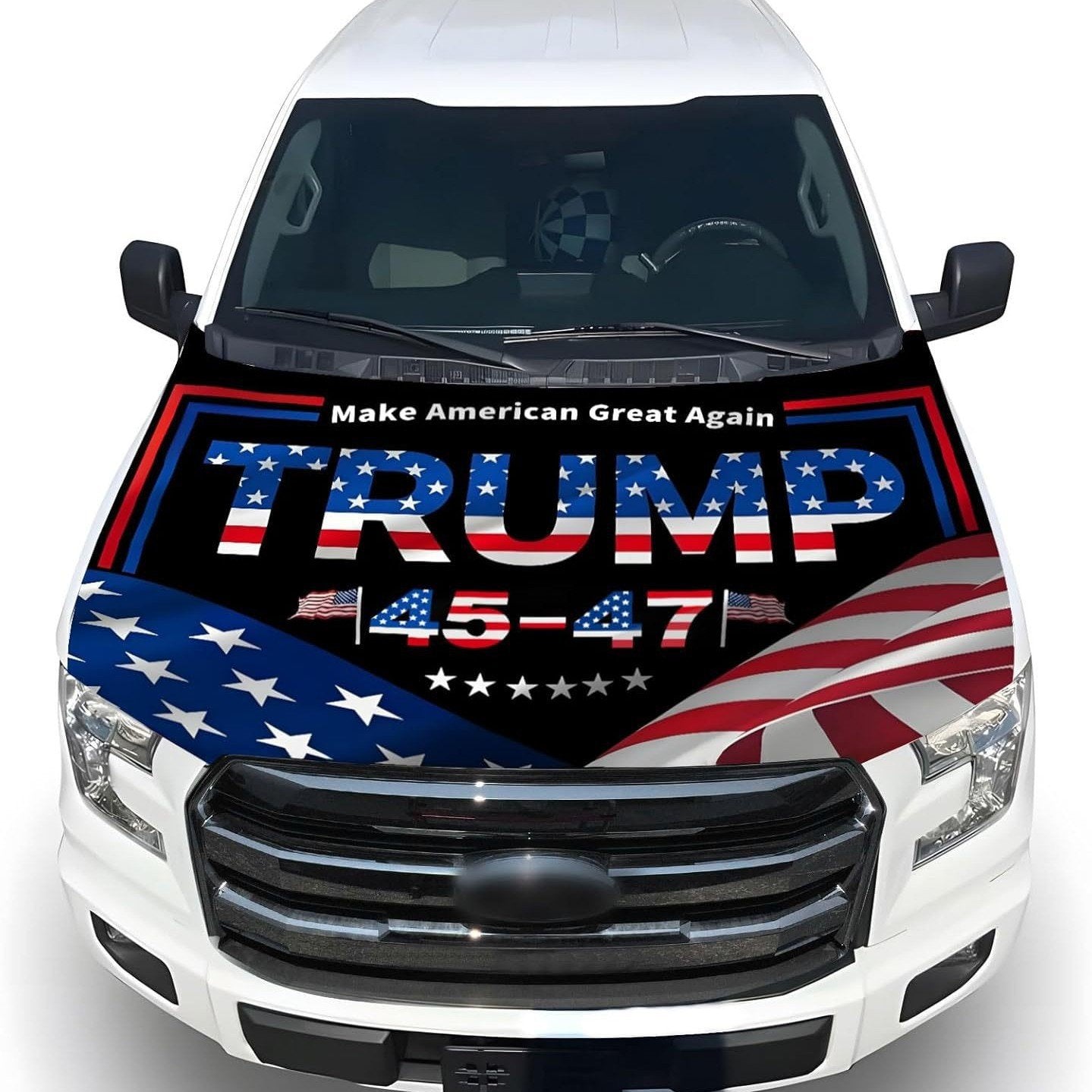 🇺🇸 250th Anniversary Car Hood Cover – 🚗 No-Glue 1-Minute Installation – Fade-Resistant Patriotic Design for Sedans, SUVs & Light Trucks