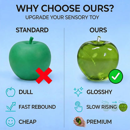 🍏 Realistic Jelly Apple Stress Reliever | Slow-Rising Sensory Toy