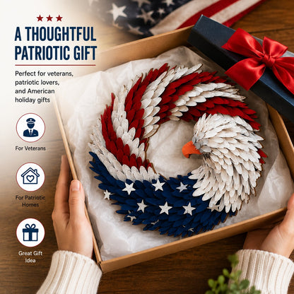 American Eagle Wooden Door Wreath Sign