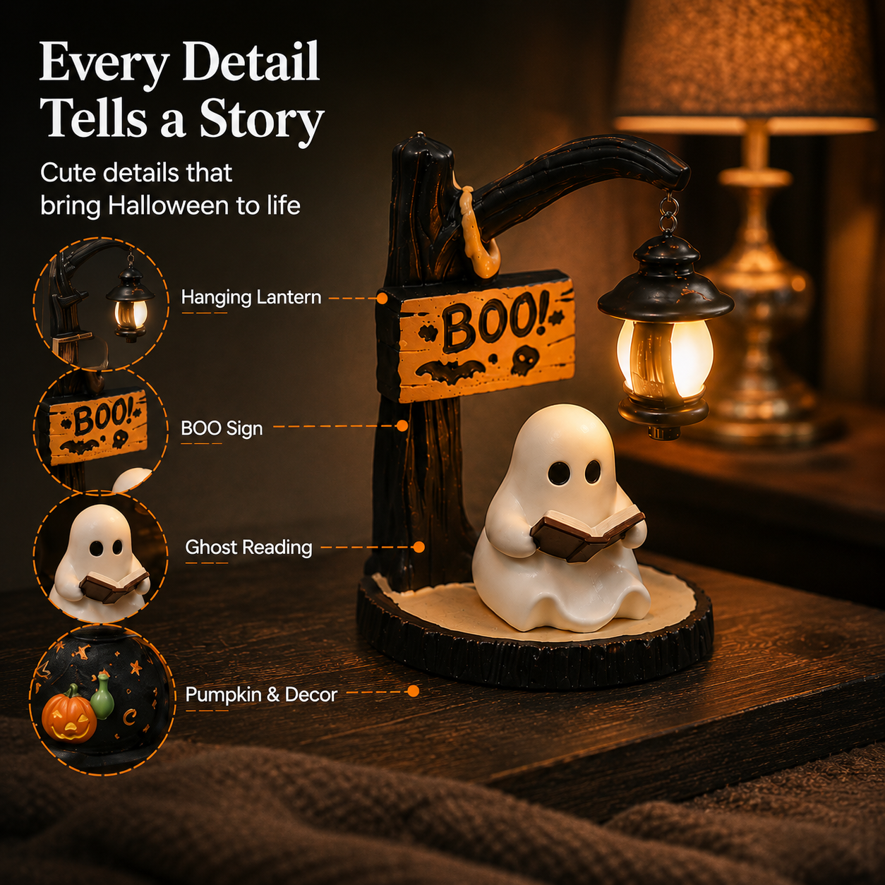 🚨 50% OFF TODAY ⭐ 🎃 Cute Ghost & Witch Desktop Lamp • Buy 2 FREE SHIPPING! 🔥