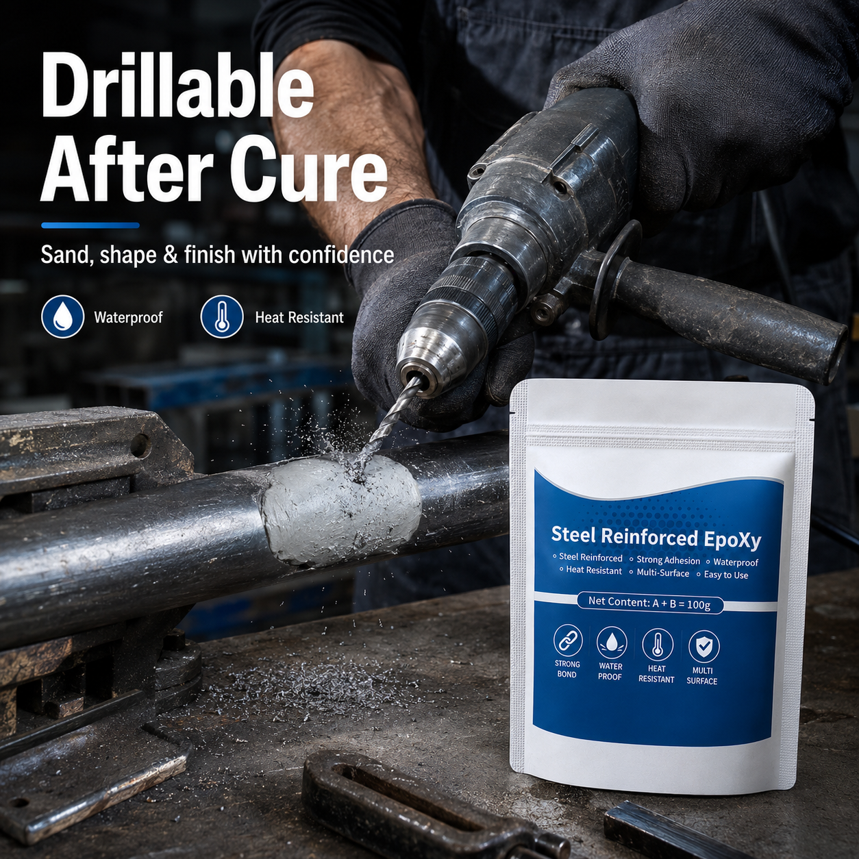 🚨【55% OFF Final Day】Two-Part Epoxy Putty 🔧 Fix Cracks & Leaks Fast — Strong Waterproof Repair Putty 💧✨
