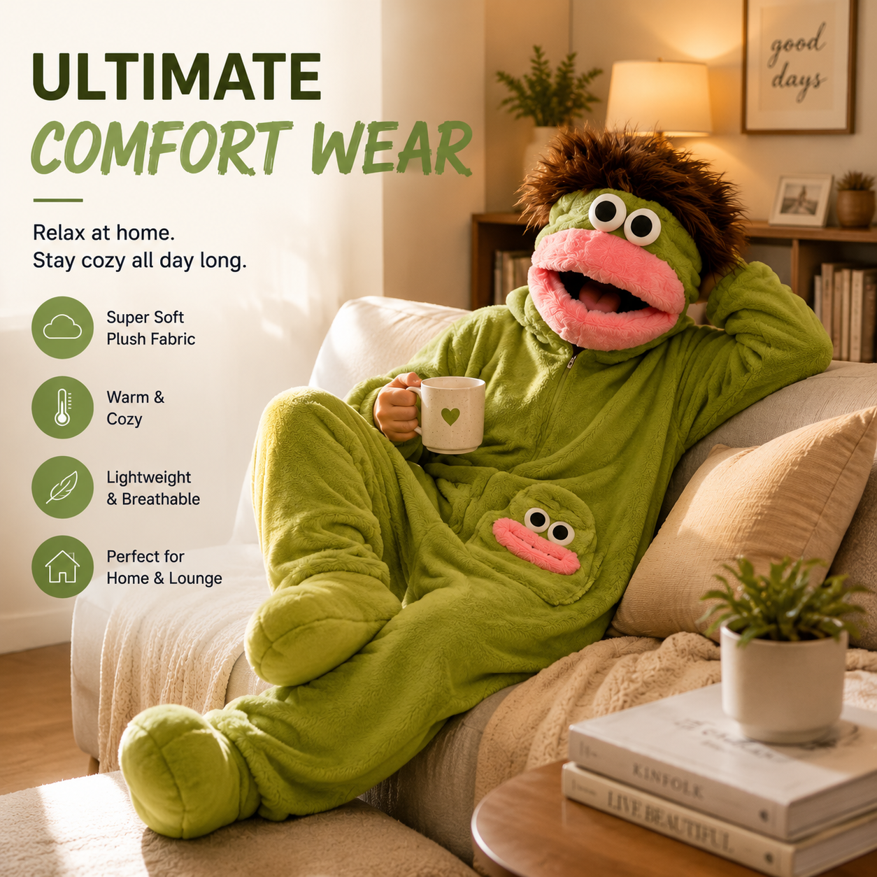 🧸✨ Cartoon Plush Jumpsuit Onesie – Cozy Hooded Pajamas for Home & Party 🎉🔥